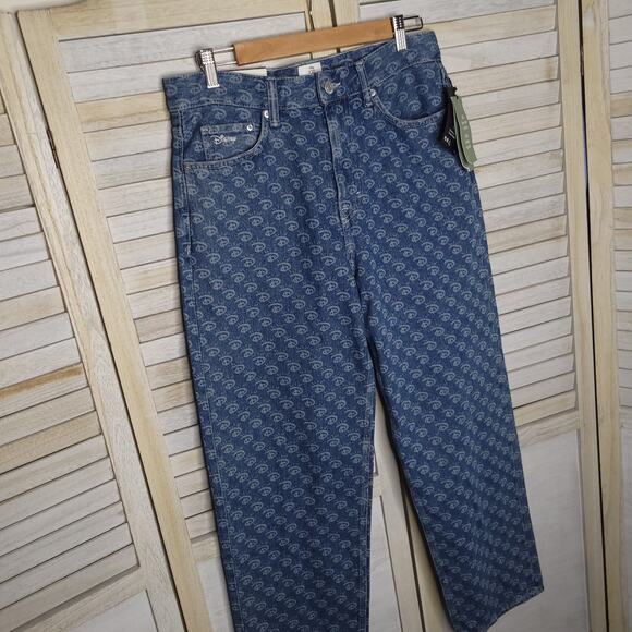 H&M Jeans 30 x 32 Blue Disney 100 X Loose High Rise Straight Leg Men Denim New - Picture 2 of 10